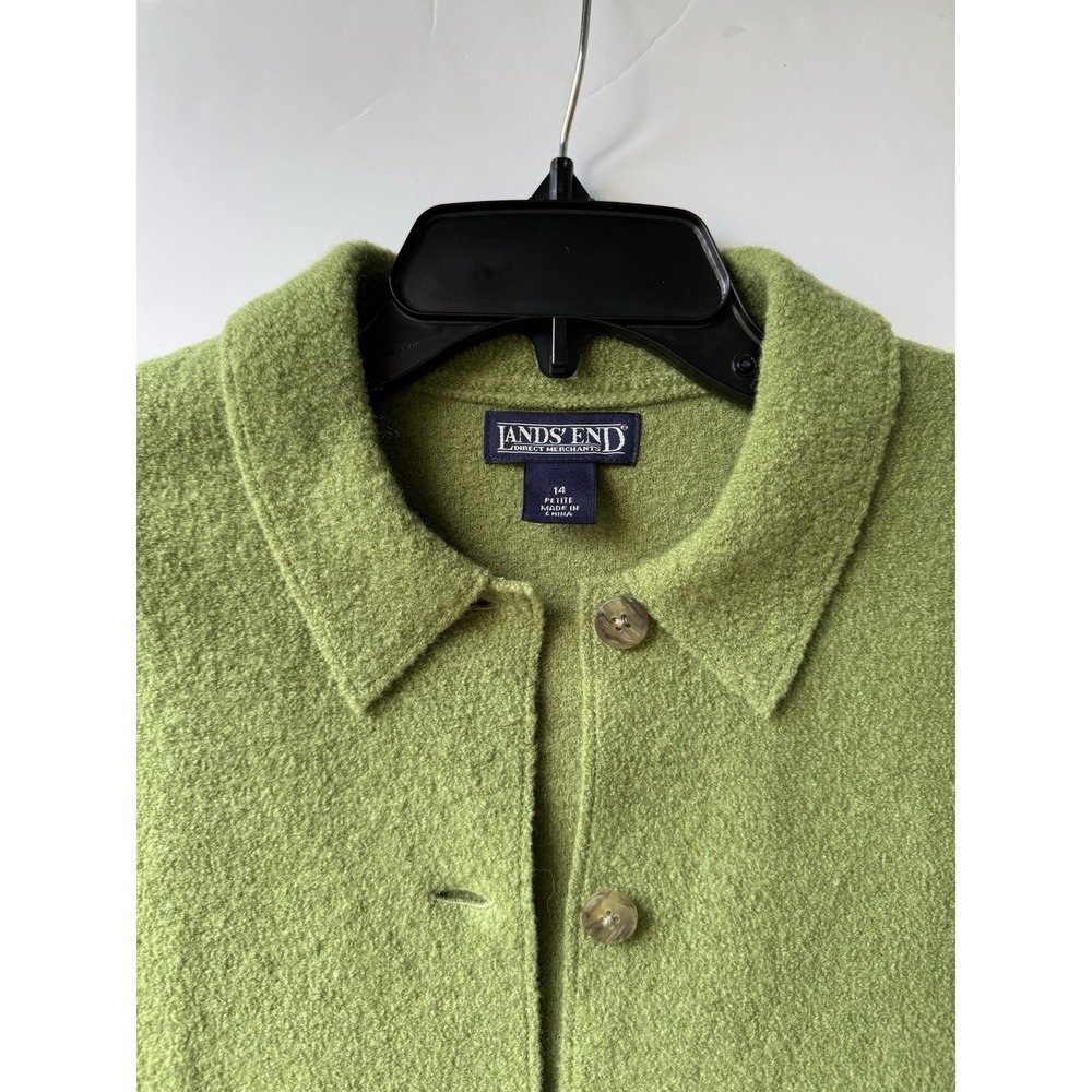 Vintage Lands' End Green Boiled Wool Button-Up Cardigan PLUS Bonus Sweater